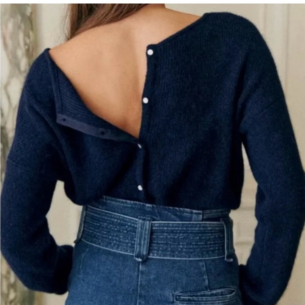 Great condition Sezane Gaspard Jumper Sweater Navy Blue Size XS